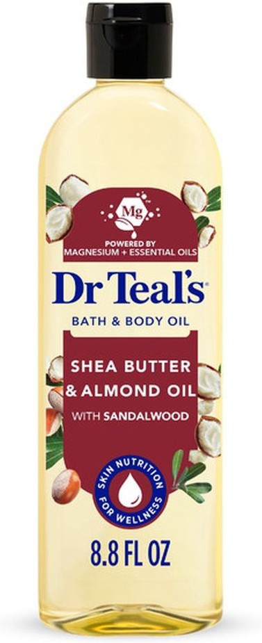 Moisturizing Bath & Body Oil, Shea Butter & Essential Oil With Sweet Almond Oil, Cocoa Butter, Jojoba Oil