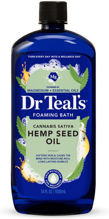 Foaming Bath with Pure Epsom Salt, Cannabis Sativa Hemp Seed Oil