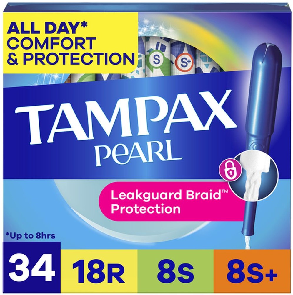 Pearl, Triple Pack Regular,Super,Super Plus Plastic Tampons, Unscented