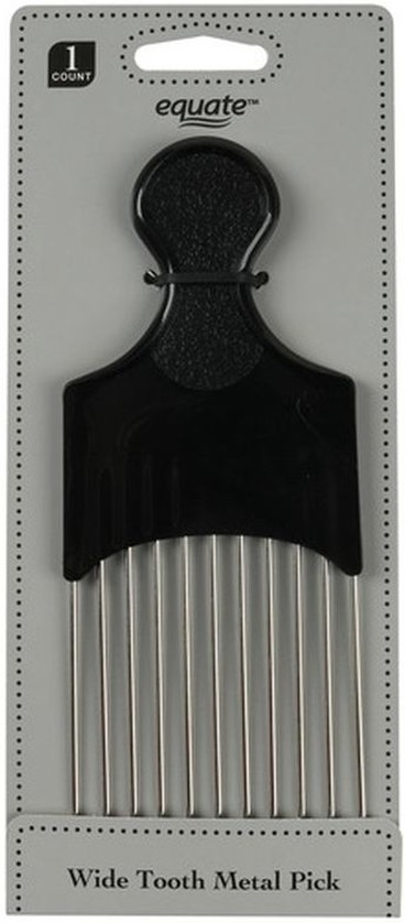 Wide Tooth Pick Detangling Comb - Black