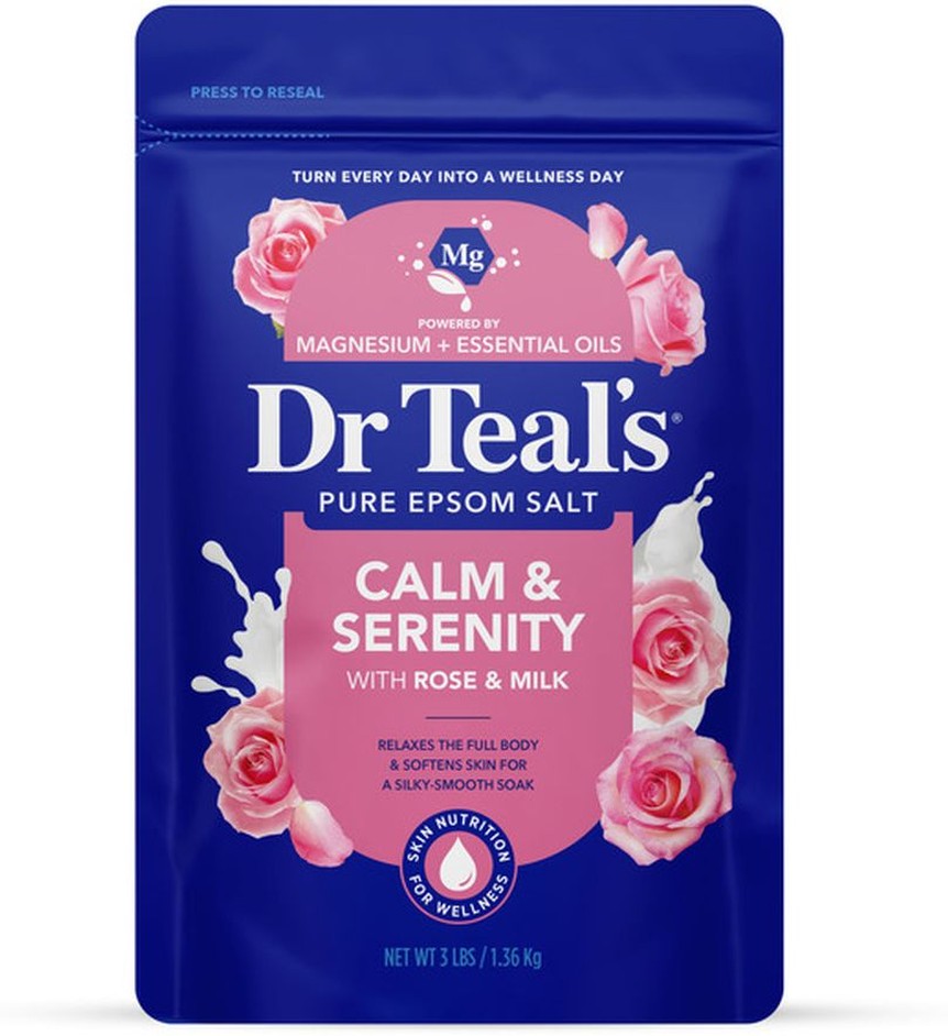 Pure Epsom Salt Soak, Rose Essential Oil & Milk Protein