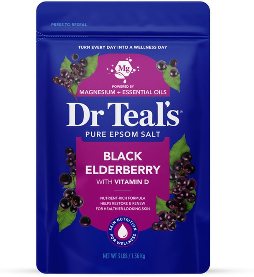 Pure Epsom Salt Soak, Black Elderberry with Vitamin D