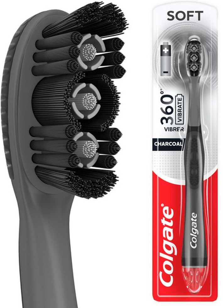 Charcoal Sonic Battery Powered Soft Toothbrush