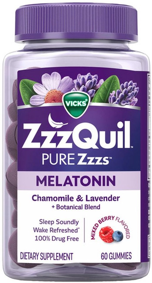PURE Zzzs Melatonin Sleep Aid Gummies, Wildberry Vanilla Flavor