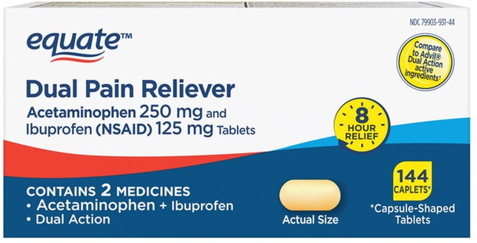 Dual Pain Reliever acetaminophen 250mg And Ibuprofen (nsaid) 125 Mg Tablets