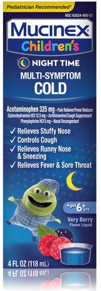 Children's Multi-Symptom Nighttime Cold Liquid, Very Berry (Packaging May Vary)