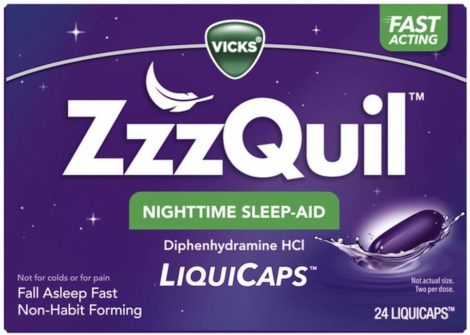 ZzzQuil Sleep Aid Liquidcaps, 50mg Diphenhydramine HCI