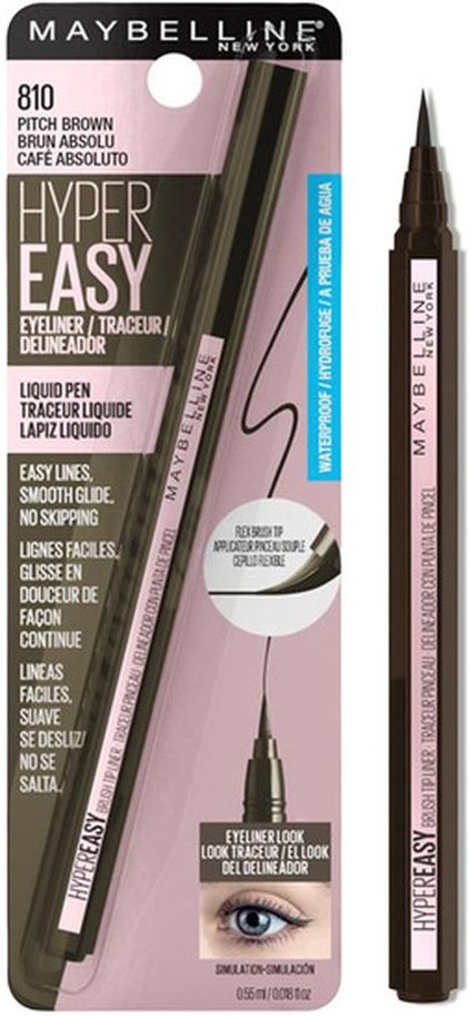 Hyper Easy Liquid Eyeliner, Eye Makeup, Pitch Brown