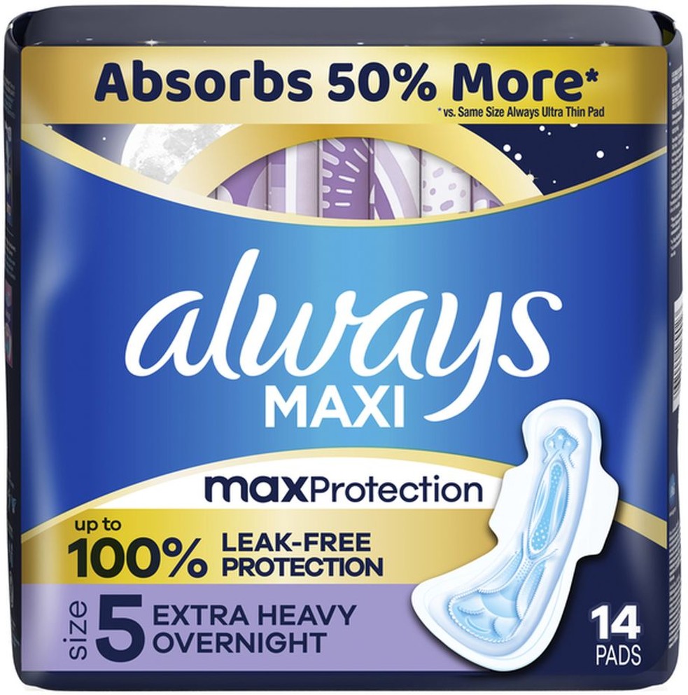 Maxi Pads with Wings, Size 5