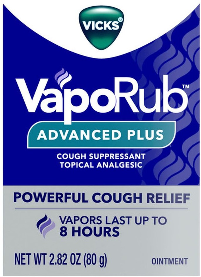 VapoRub Advanced Plus Cough Suppressant Topical Chest Rub, Analgesic Ointment