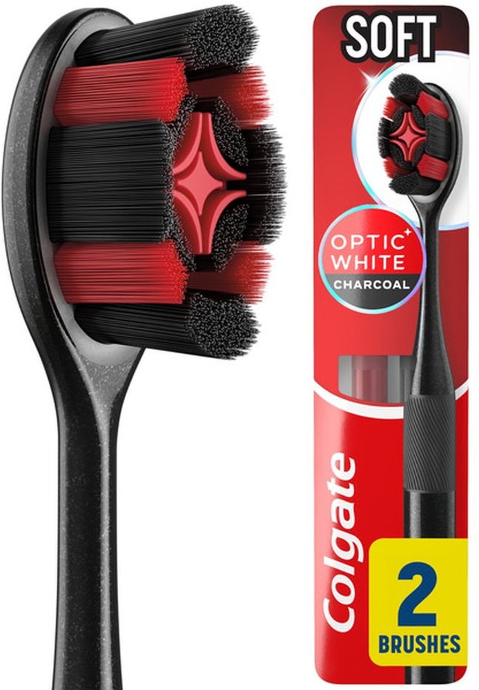 Toothbruhes, Charcoal, Soft, 2 Pack