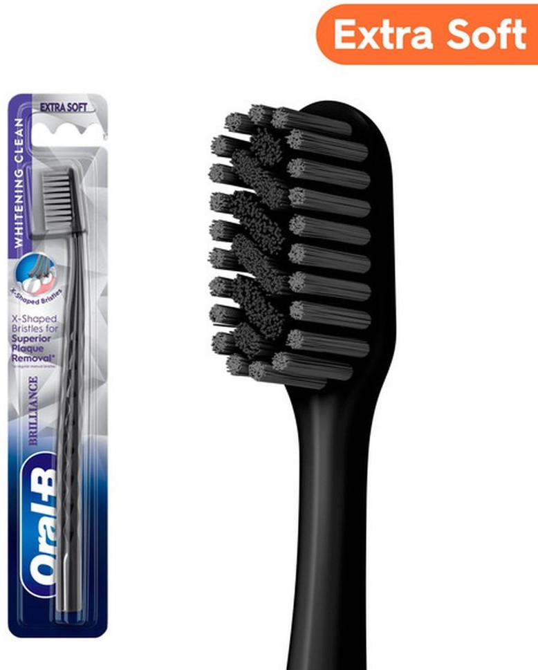 Brilliance Premium Whitening Toothbrush, Plaque Remover, Extra Soft, Black