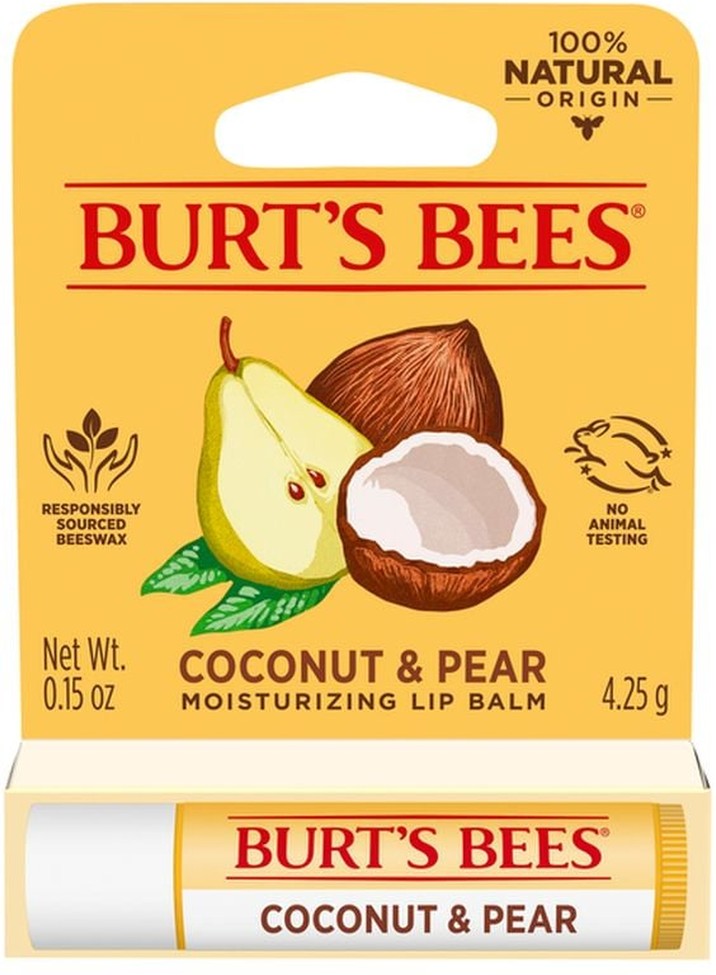 Moisturizing Lip Balm, Coconut and Pear with Beeswax and Fruit Extracts