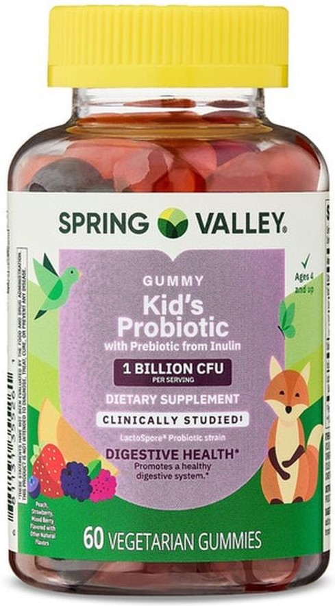 Probiotic With Prebiotic From Inulin 1 Billion Cfu, Vegetarian Gummies, Natural Peach, Strawberry & Mixed Berry