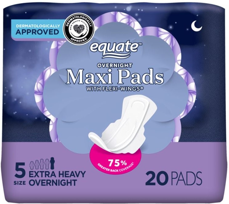 Size 5 Extra Heavy Overnight Maxi Pads With Flexi Wings