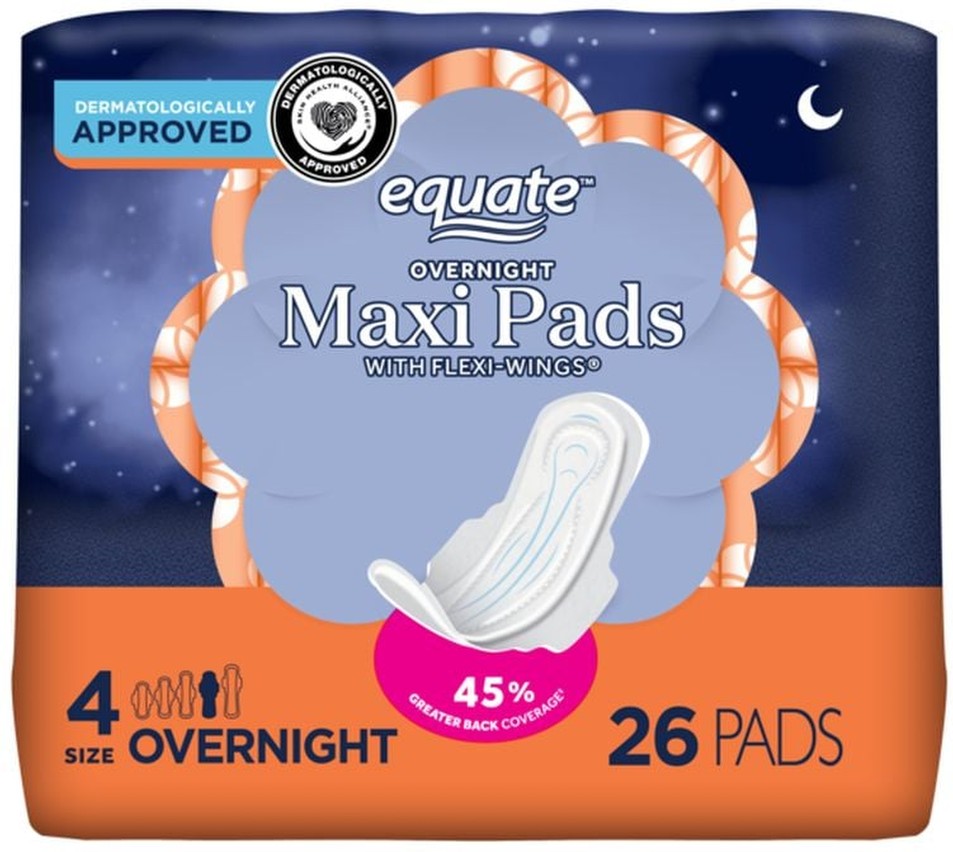 Size 4 Overnight Maxi Pads With Flexi-Wings