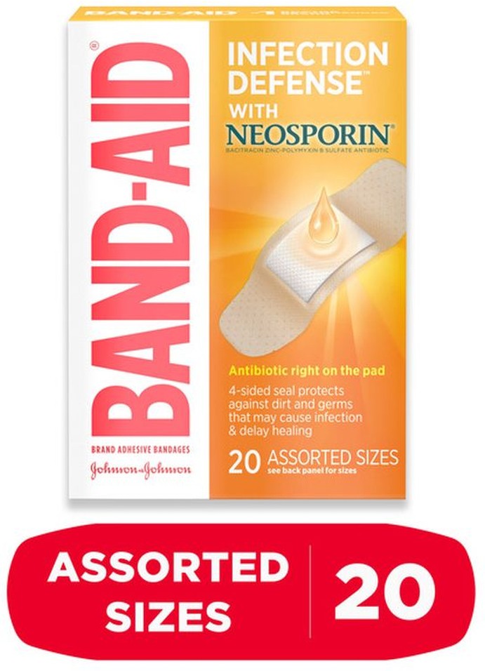 Bandages With Neosporin Antibiotic, Assorted Sizes