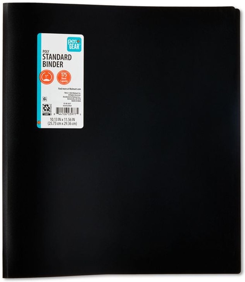 3-Ring Poly Standard Binder - Black