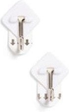 White Hinged Removable Adhesive Hooks