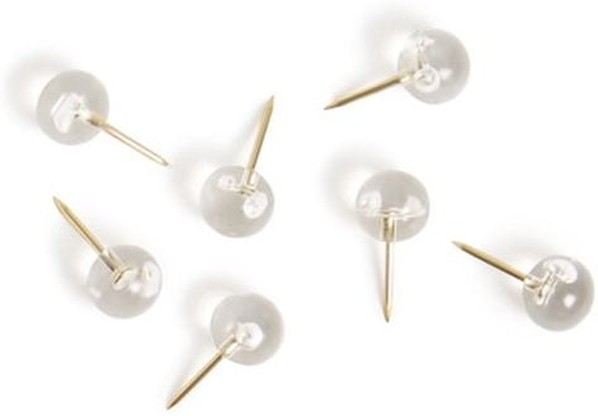 Sphere Push Pins - Clear & Gold - 100