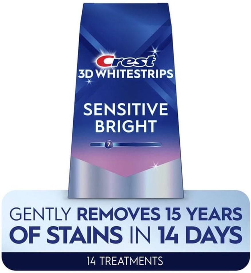 3D Whitestrips Sensitive White At-home Teeth Whitening Kit, 14 Treatments