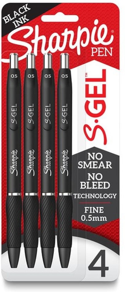 Black Ink Fine Point S-Gel Retractable Gel Pens