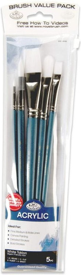 White Taklon Long Handle Brush Set