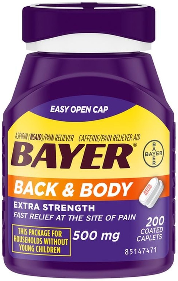 Pain Reliever, Back & Body, 500mg, Coated Caplets