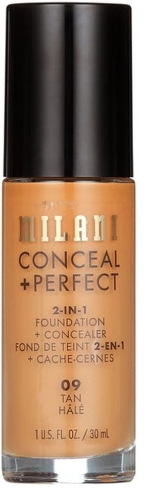 Foundation + Concealer, 2-In-1, Tan 09
