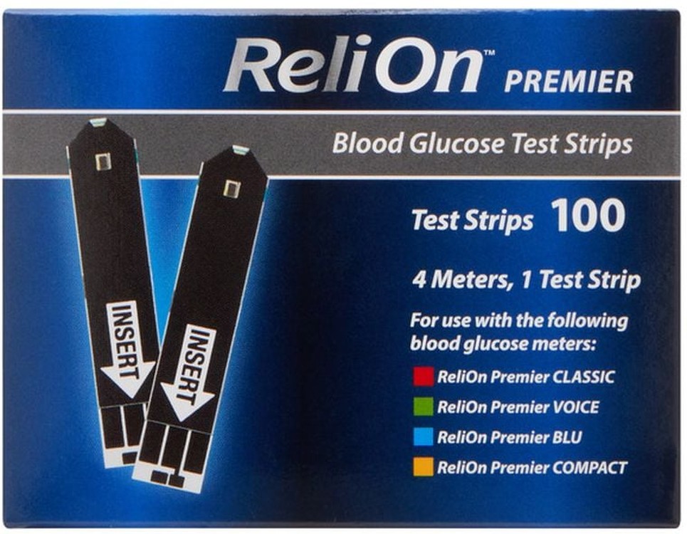 Premier Blood Glucose Test Strips, 100 count