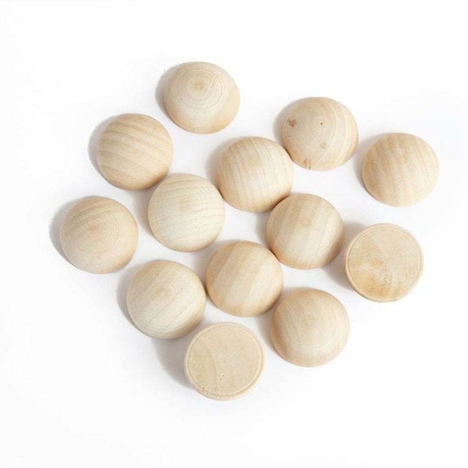 Split Natural Wood Balls