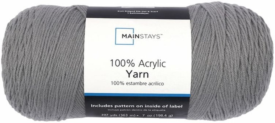100% Acrylic Yarn - Medium Gray