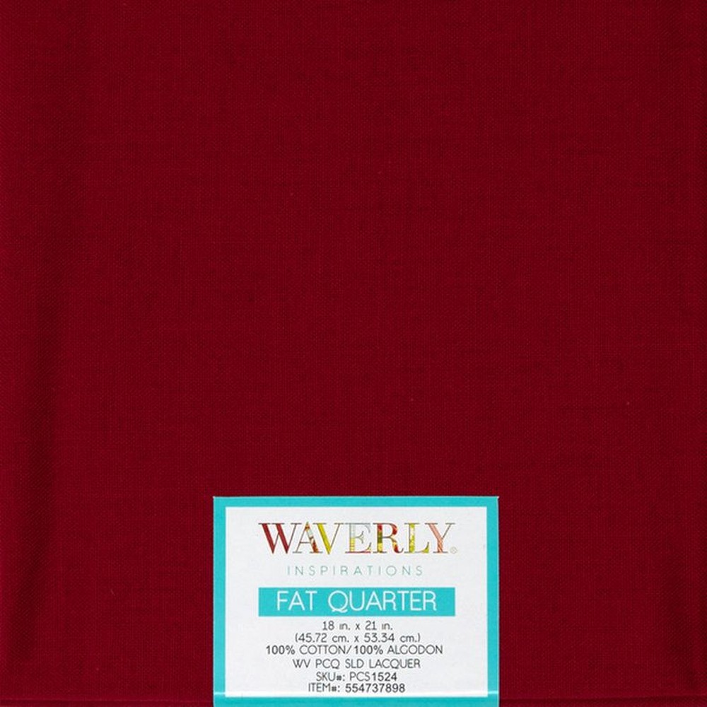 18" x 21" Cotton Fat Quarter Solid Lacquer Print Fabric