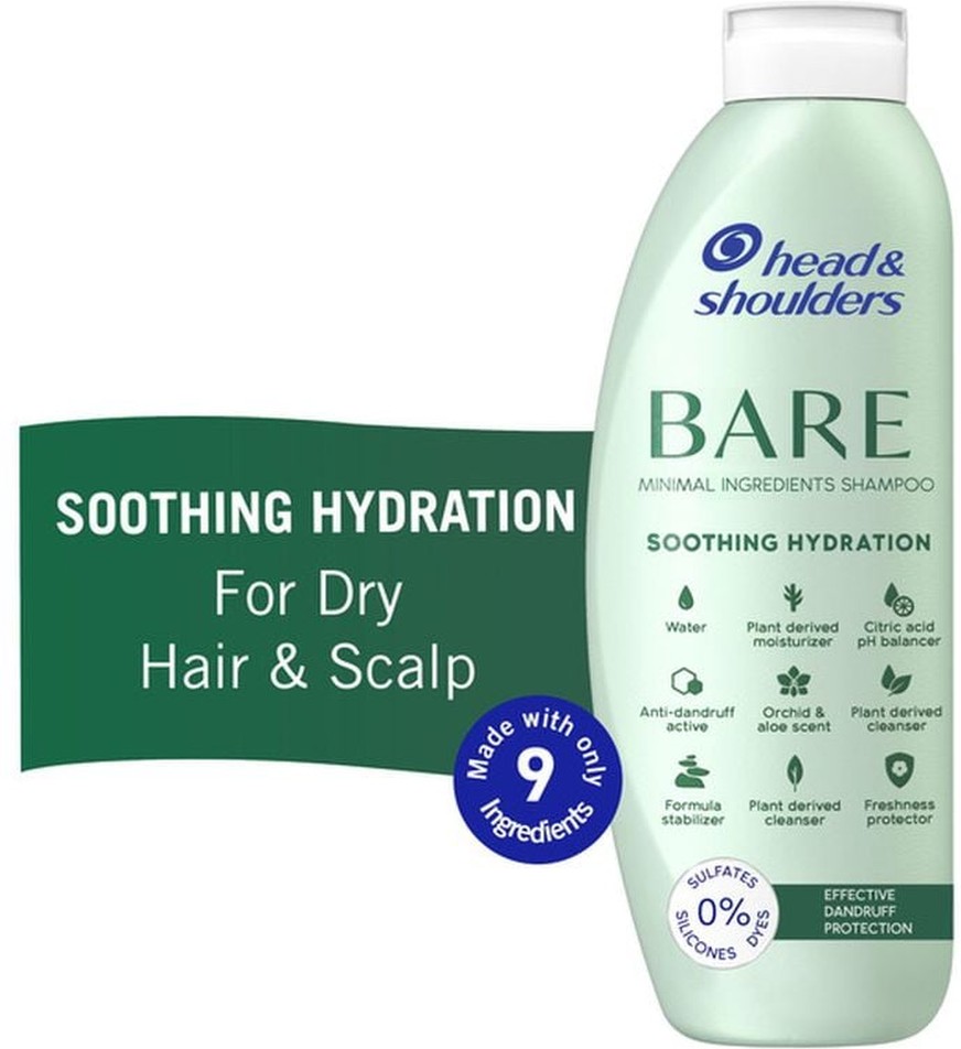 BARE Soothing Hydration Dandruff Shampoo, Anti-Dandruff Treatment, 13.5 FL OZ