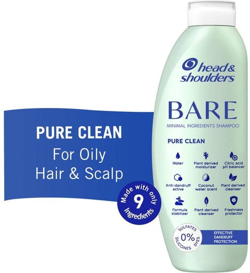 BARE Pure Clean Dandruff Shampoo, Anti-Dandruff Treatment, 13.5 FL OZ