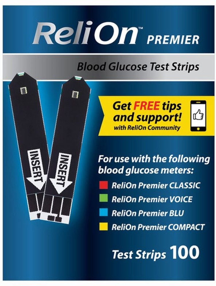 Premier Blood Glucose Test Strips, 100 count