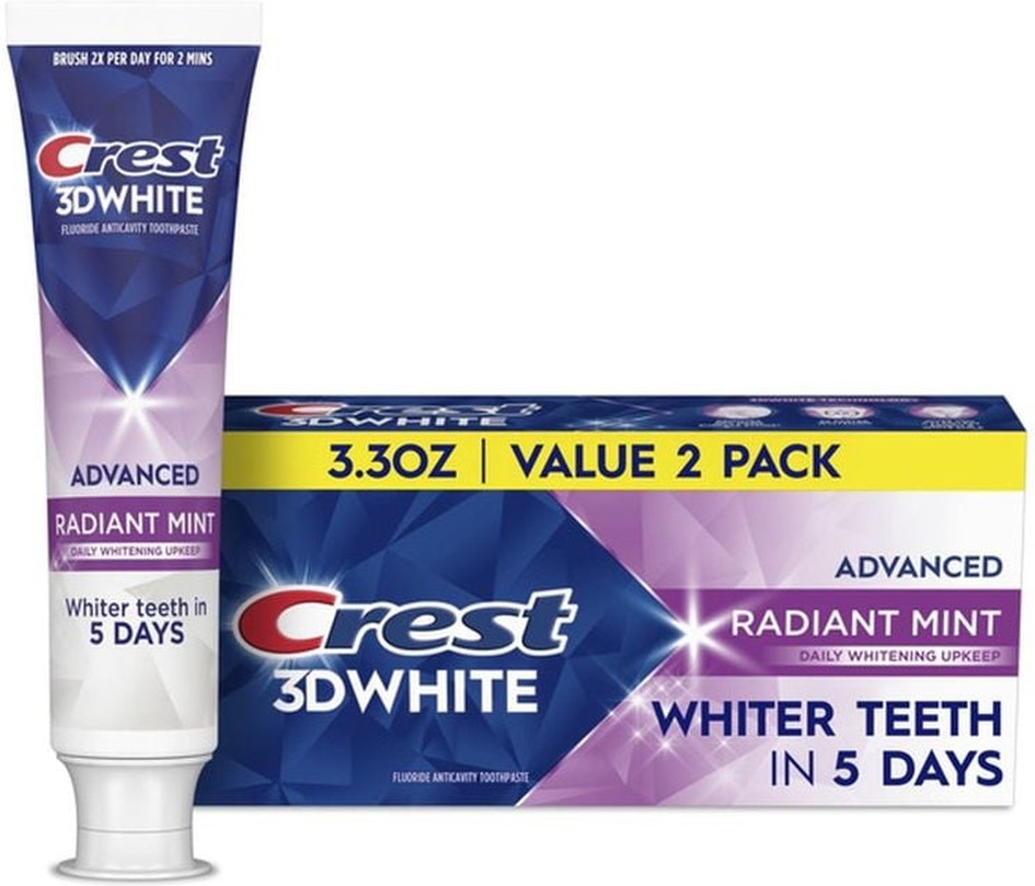3D White Advanced Glamorous White Toothpaste, 3.3 oz, Pack of 2
