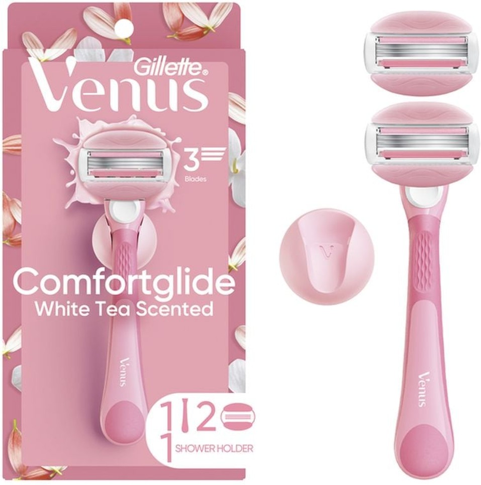 Venus ComfortGlide White Tea Women's Razor Handle + 2 Blade Refills