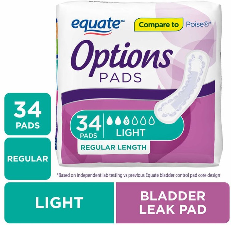 Light Regular Options Incontinence Pads for Women