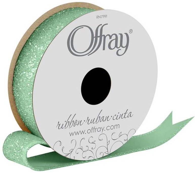 7/8" Aqua Metallic Glitter Ribbon