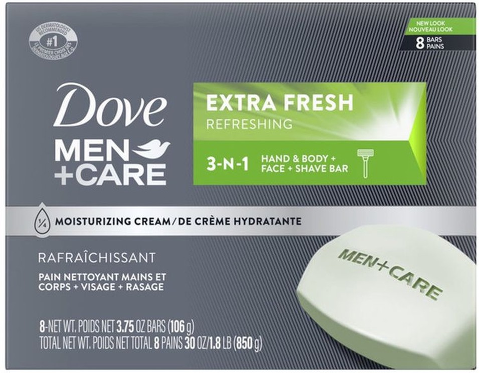 3 In 1 Bar Cleanser For Body, Face, And Shaving Extra Fresh