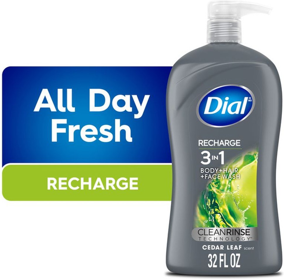 Body+Hair+Face Wash, Cedar Leaf, 3 in 1, Recharge