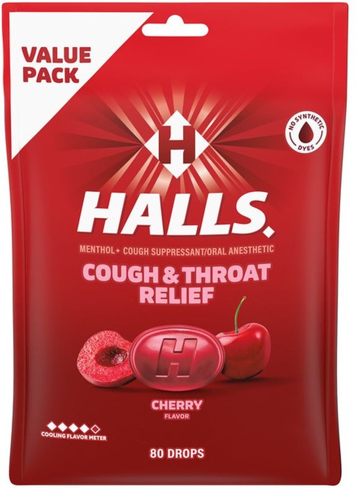 Relief Cherry Cough Suppressant/Oral Anesthetic Menthol Drops