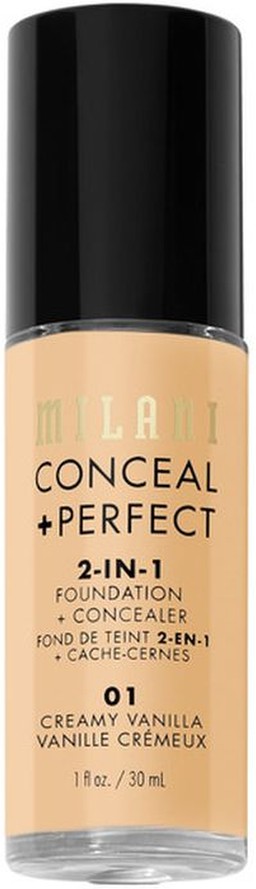 Foundation + Concealer, 2-in-1, Creamy Vanilla 01