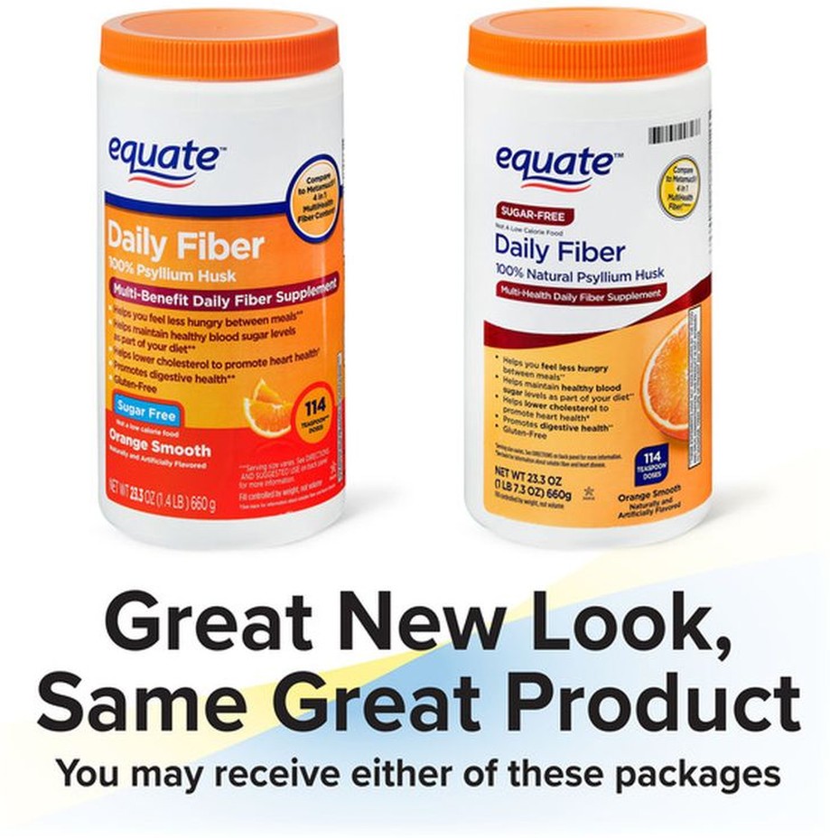 Daily Fiber Psyllium Husk Multi-health Supplement Powder, Orange Smooth