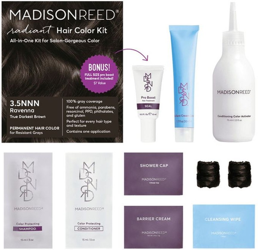 Radiant Hair Color Kit, Ravenna True Darkest Brown 3.5nnn