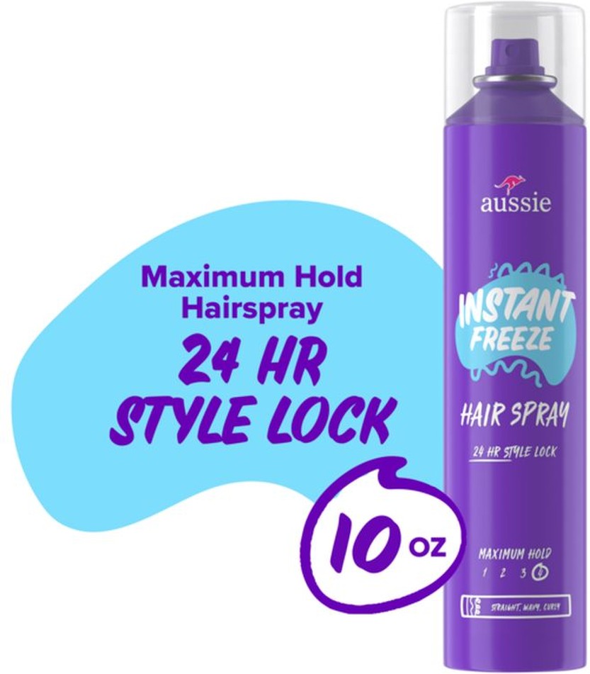 Instant Freeze Hair Spray for Curly Hair, Straight Hair, and Wavy Hair
