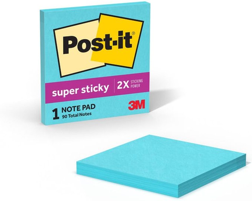 Brand 1 Pad Super Sticky Notes - Aqua Blue