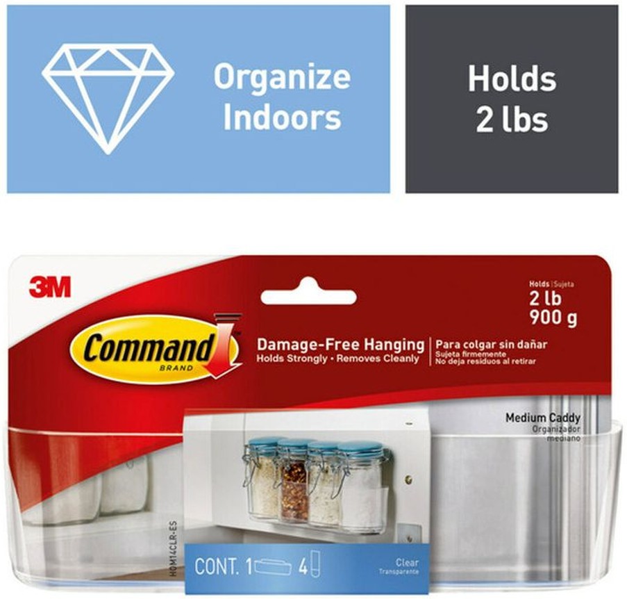 Clear Medium Multi Purpose Caddy with Clear Strips