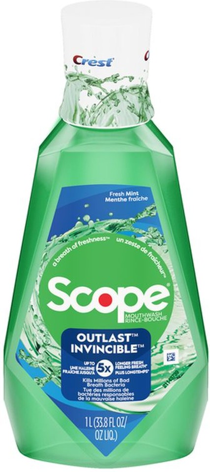 Scope Outlast Mouthwash Fresh Mint, (Green)